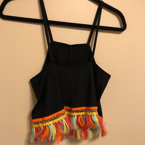 NWT Boohoo Tassle Swing Cami Black - Picture 7 of 8